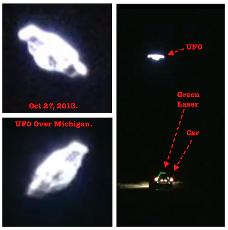 UFO Photo with green laser