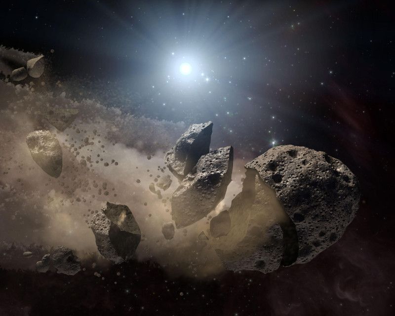 Asteroid breaking up