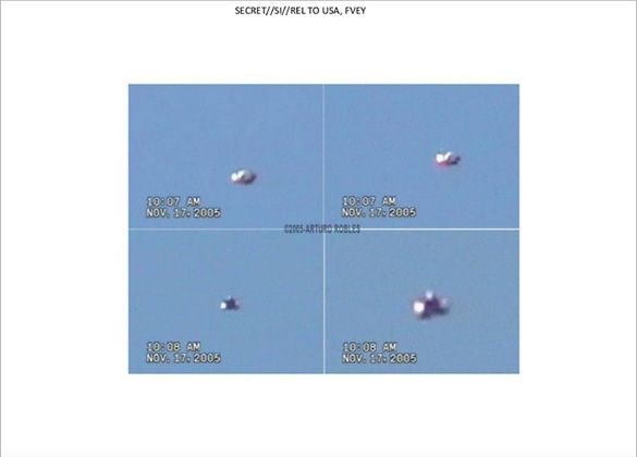 Snowden GCHQ UFO slide 36. Still images of UFO video from Mexico.