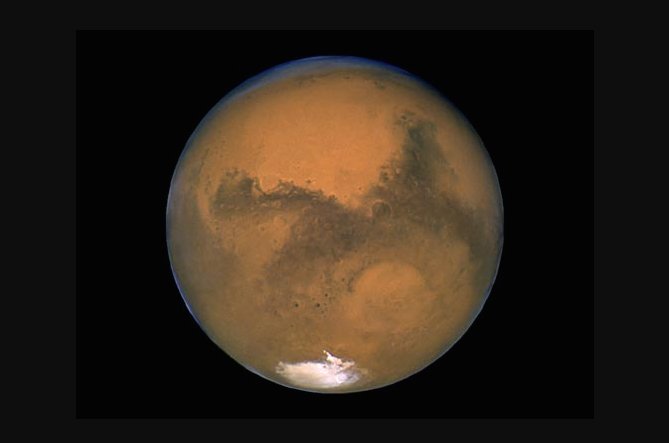close-up of the red planet Mars
