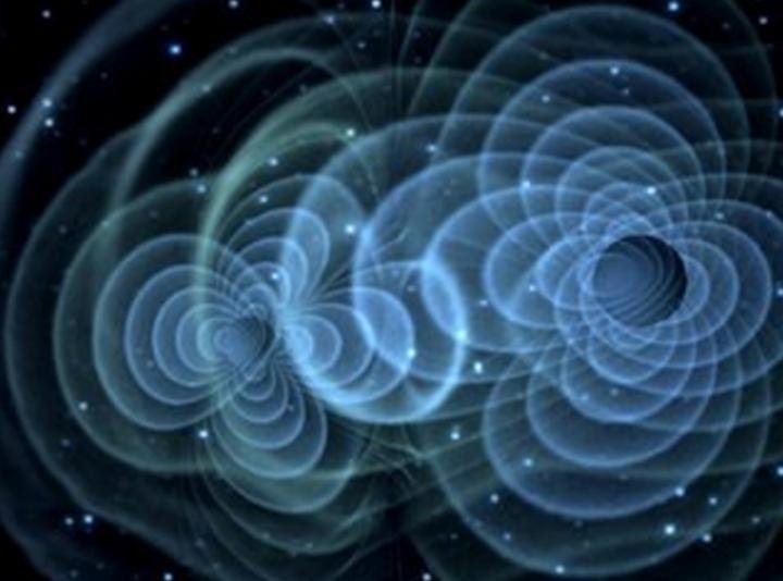 A black hole merger is expected to release the gravitational waves predicted by Einstein, but not yet detected. Above, an artist's conception of waves rippling through space-time. Credit: NASA