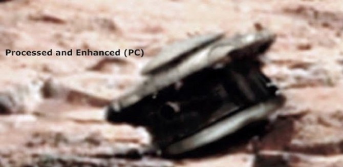 Enhanced Image Of Alleged Crashed UFO Drone On Mars