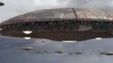 UFO over British Fleet 250 feet in diameter metallic