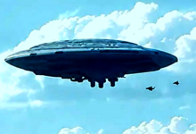 UFO/UAP with fighter Aircraft Behind